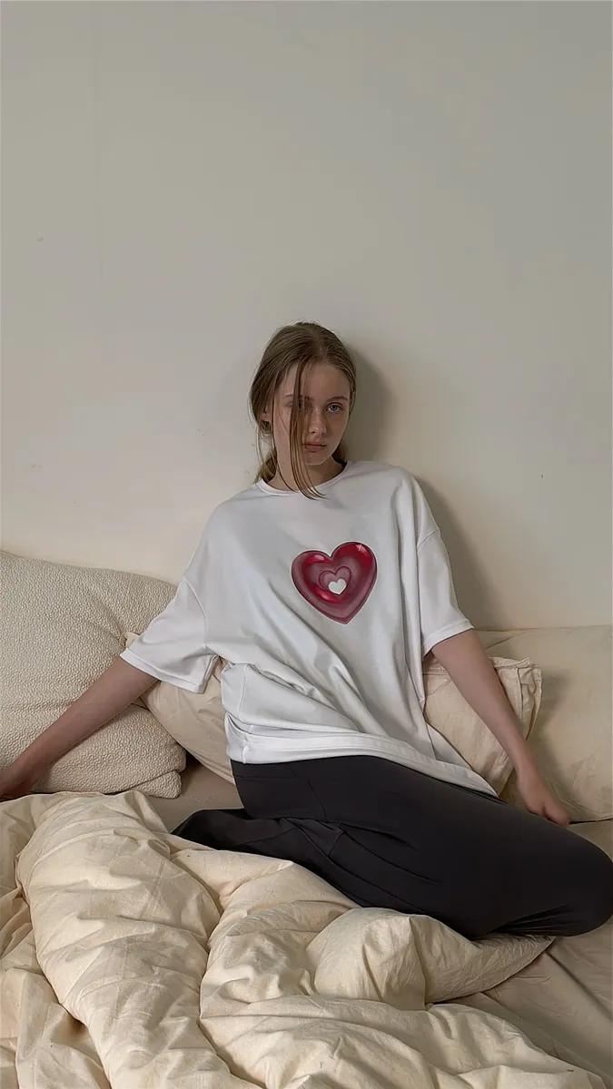 Studio Doe - Oversized Heart Print T-Shirt
