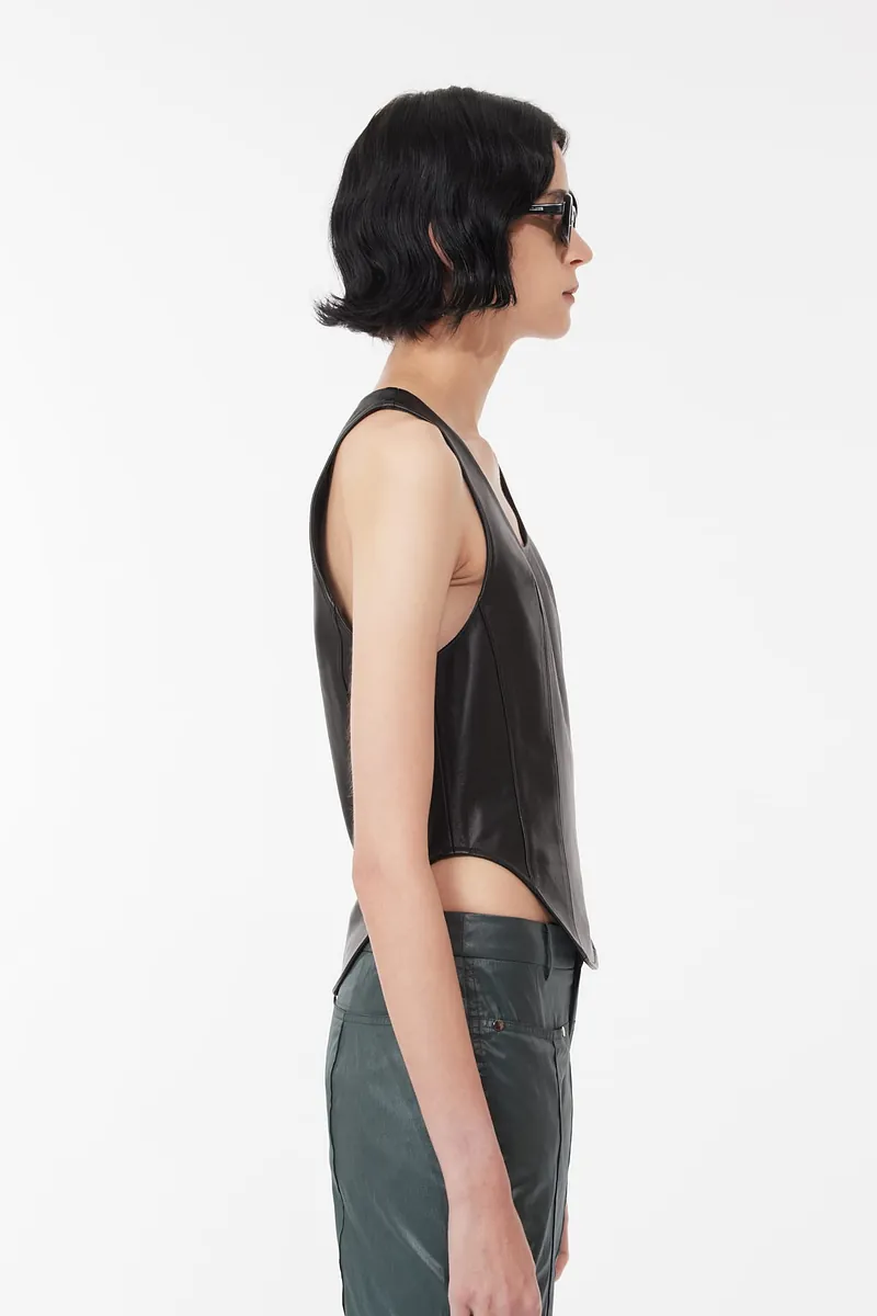 Sleeveless Leather Vest