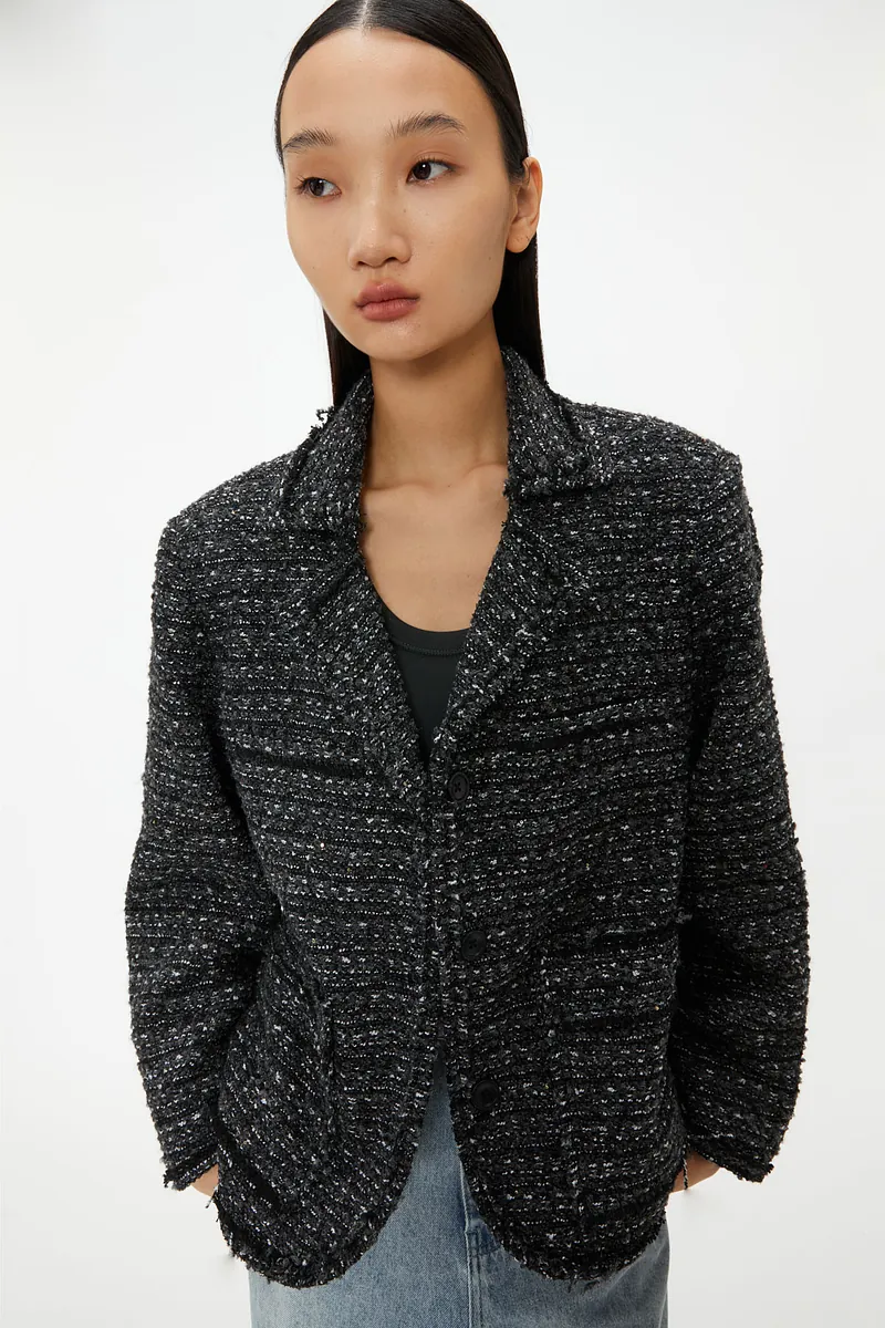 Studio Doe - Tweed Lapel Boxy Jacket