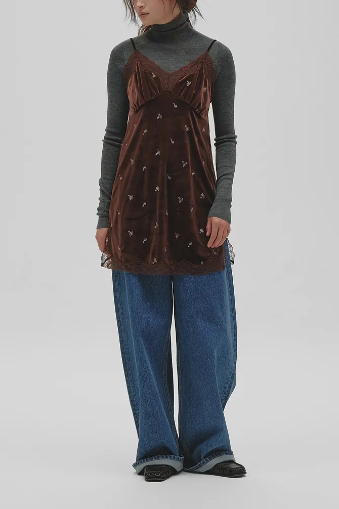 [PRE-ORDER] TODAYFUL - Petit Flower Velour Tunic