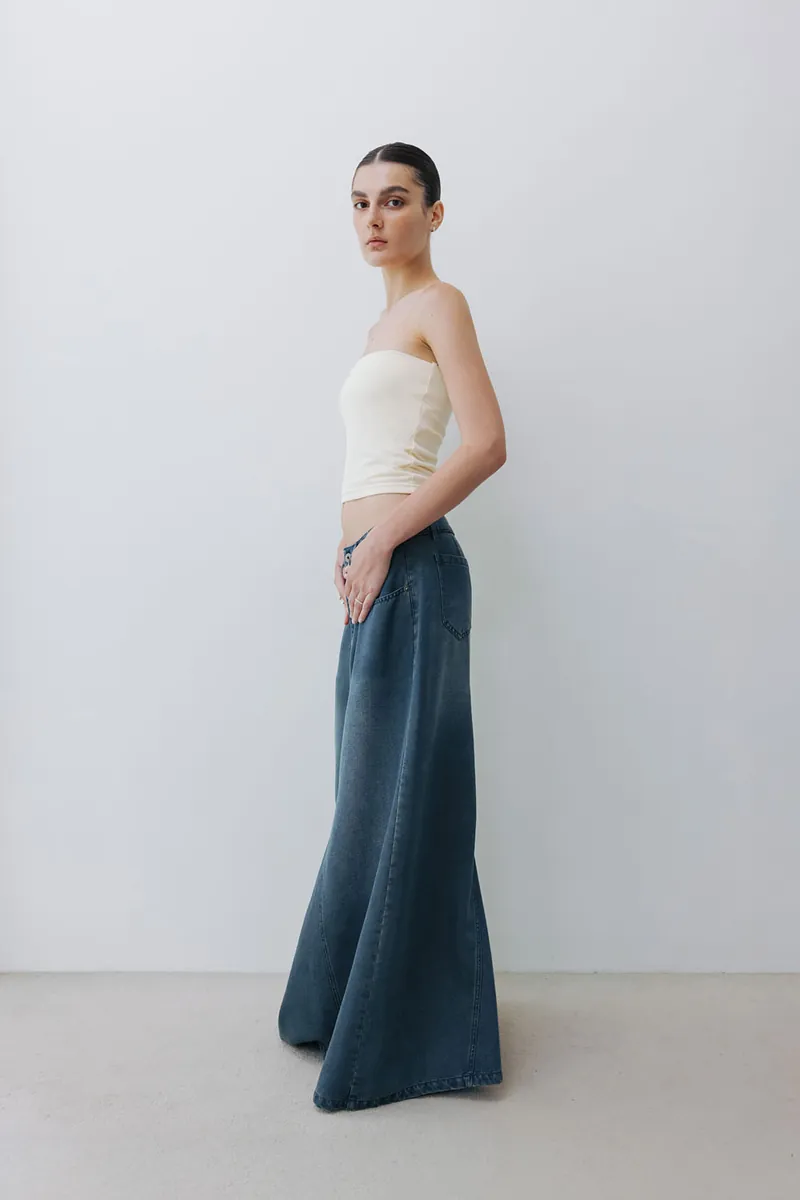 Studio Doe - Soft Habit Tencel Denim Panel A-Line Skirt