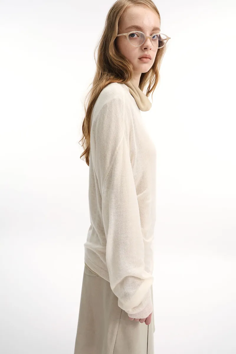 Studio Doe - Fine Wool Sheer Waist-Defined Sweater