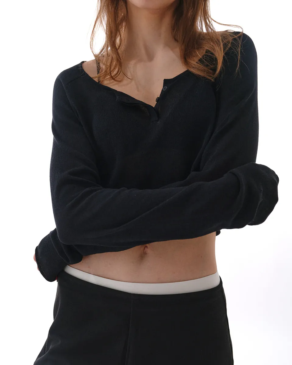 Studio Doe - Cool Gauze Button Front Knit Top