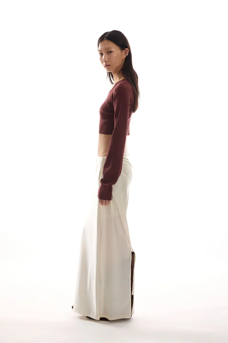 Studio Doe - Doe：Molly Diagonal Gathered Satin Maxi Skirt