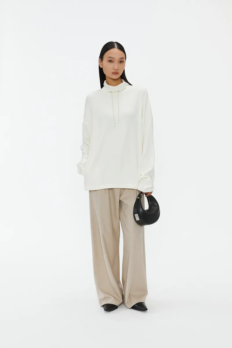 Studio Doe - Slouchy Half-Zip Drawstring Sweatshirt