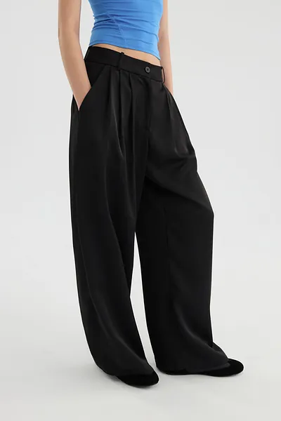 Studio Doe - Satin Three-tuck Wide Pants