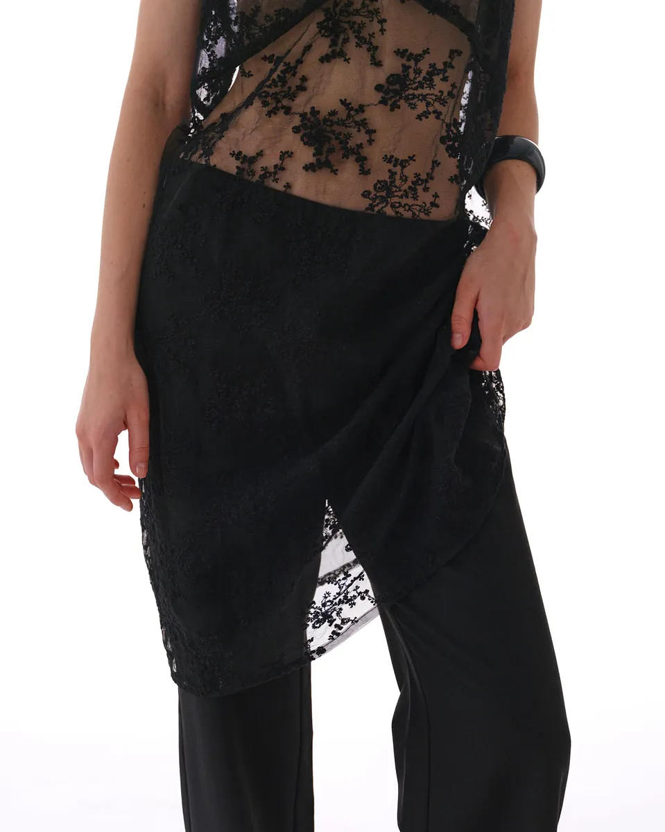Studio Doe - Lace Embroidered Strap Long Tank Top