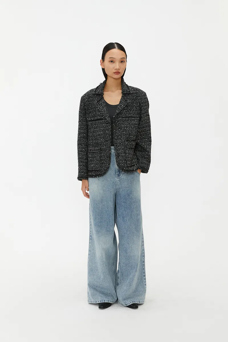 Studio Doe - Tweed Lapel Boxy Jacket