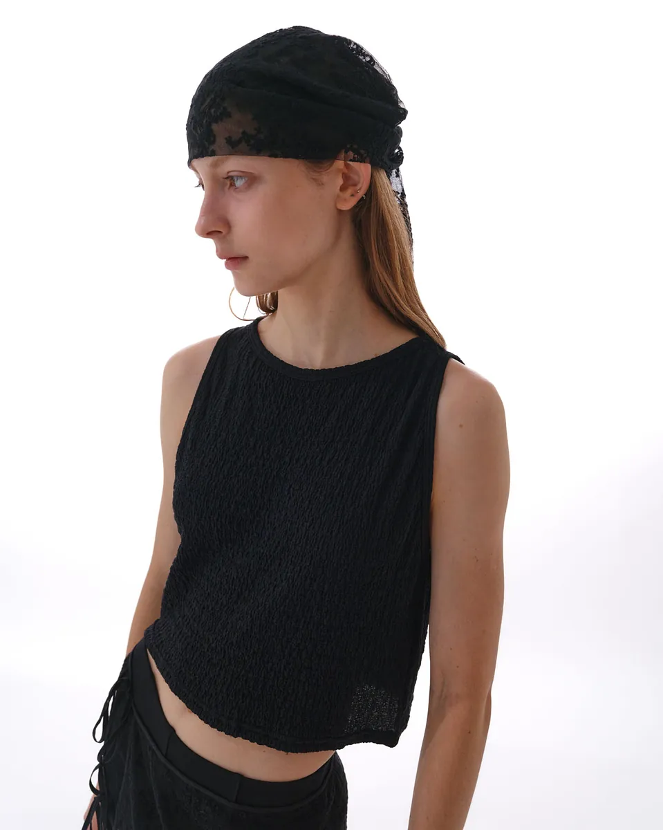 Studio Doe - Jacquard Textured Shirred Tank Top