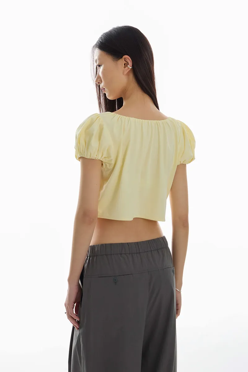 Doe：Molly Reversible Puff Sleeve Top
