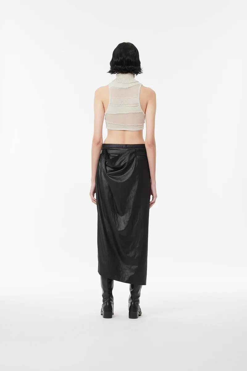 MN - High Neck Knitted Crop Top