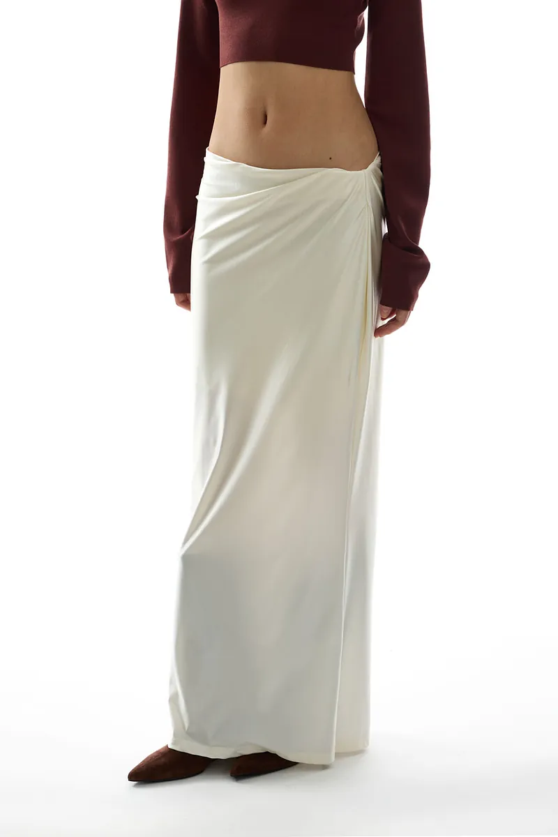Studio Doe - Doe：Molly Diagonal Gathered Satin Maxi Skirt