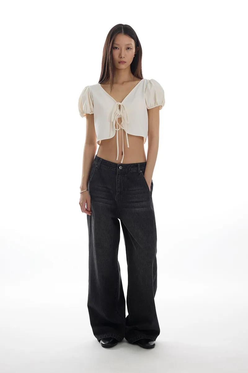 Doe：Molly Reversible Puff Sleeve Top