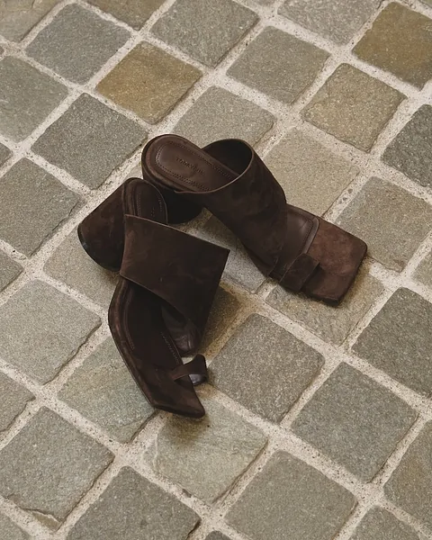 Square Suede Sandals