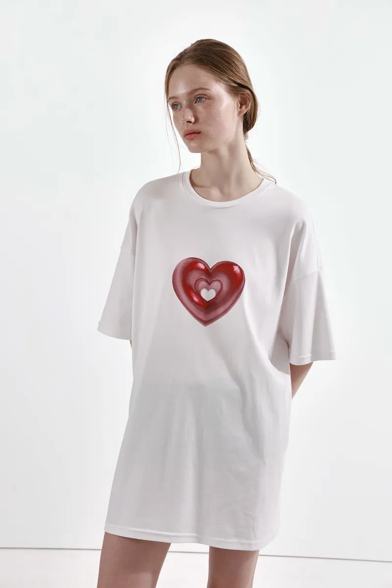 Studio Doe - Oversized Heart Print T-Shirt