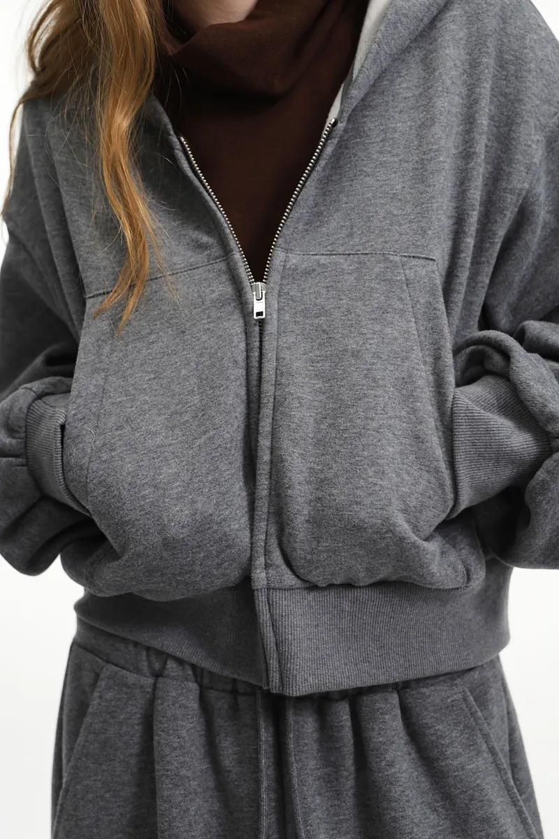 Studio Doe - Fleece Cropped Zip Hoodie