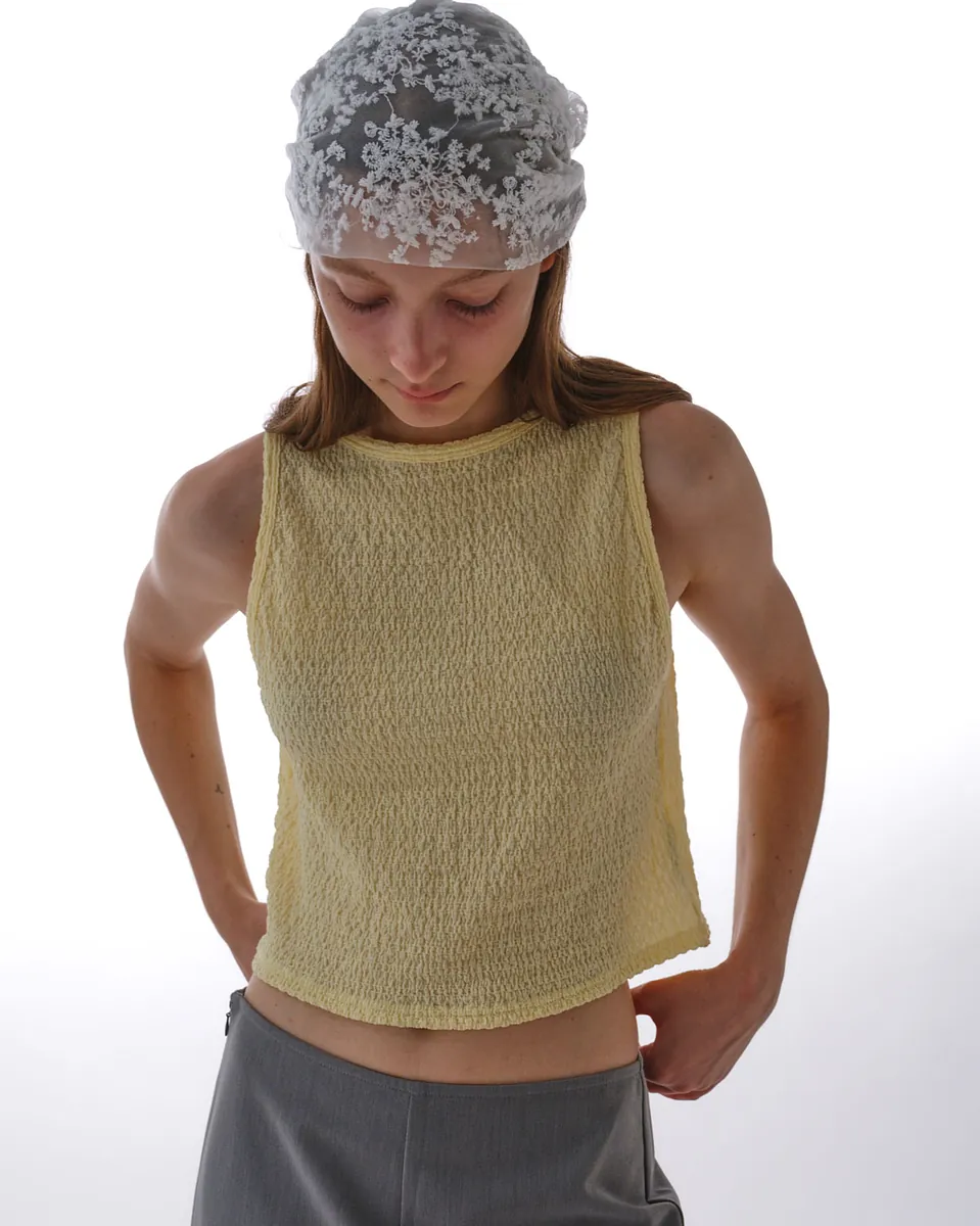 Studio Doe - Jacquard Textured Shirred Tank Top