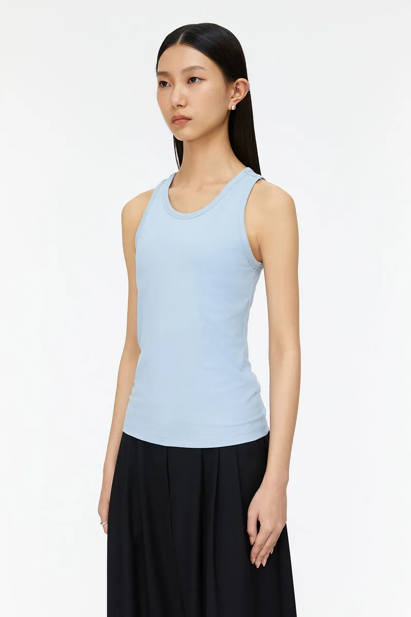 Studio Doe - Straight Neck Cut-Shoulder Bra Tank Top