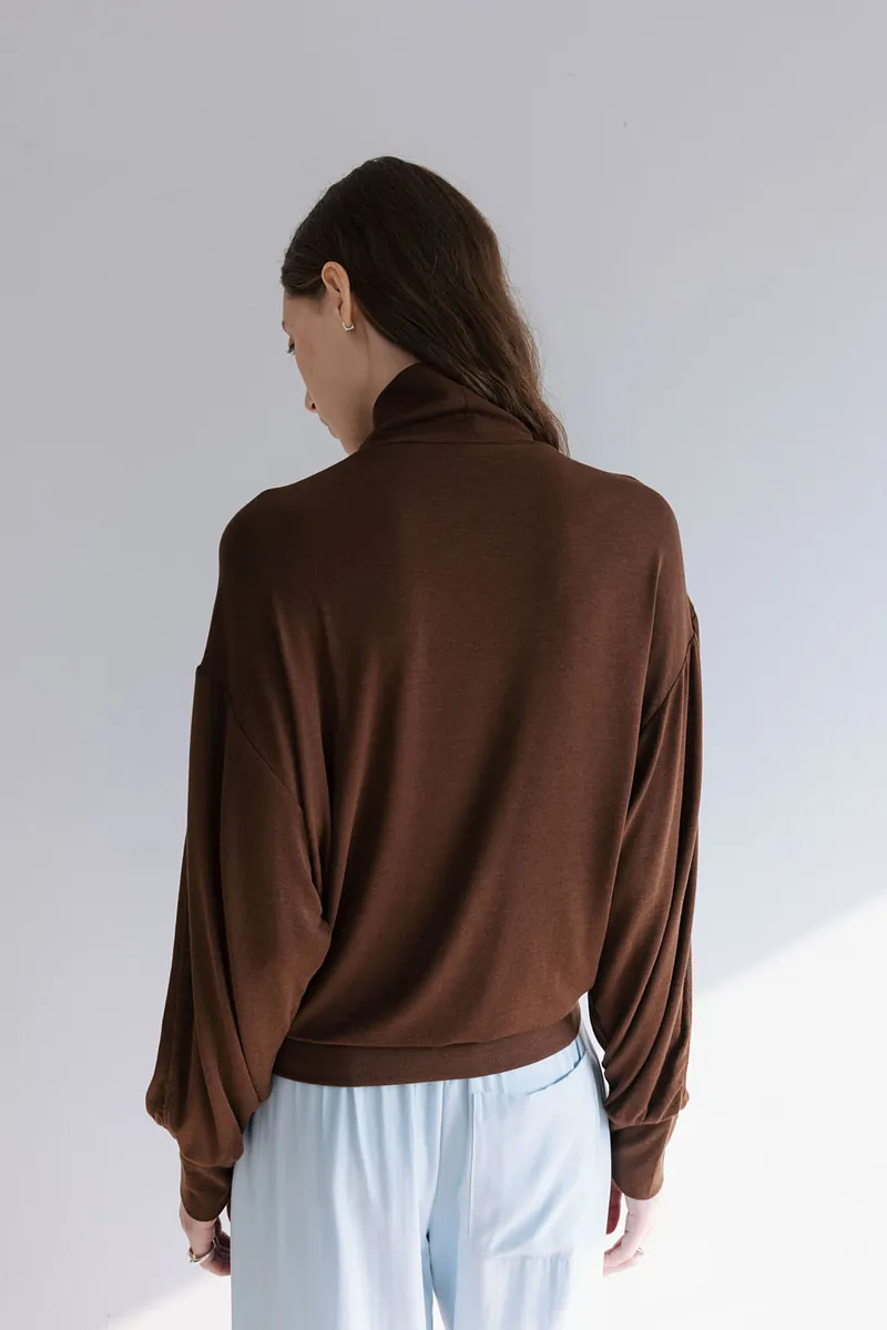 Studio Doe - Puff-sleeve Turtleneck Pullover
