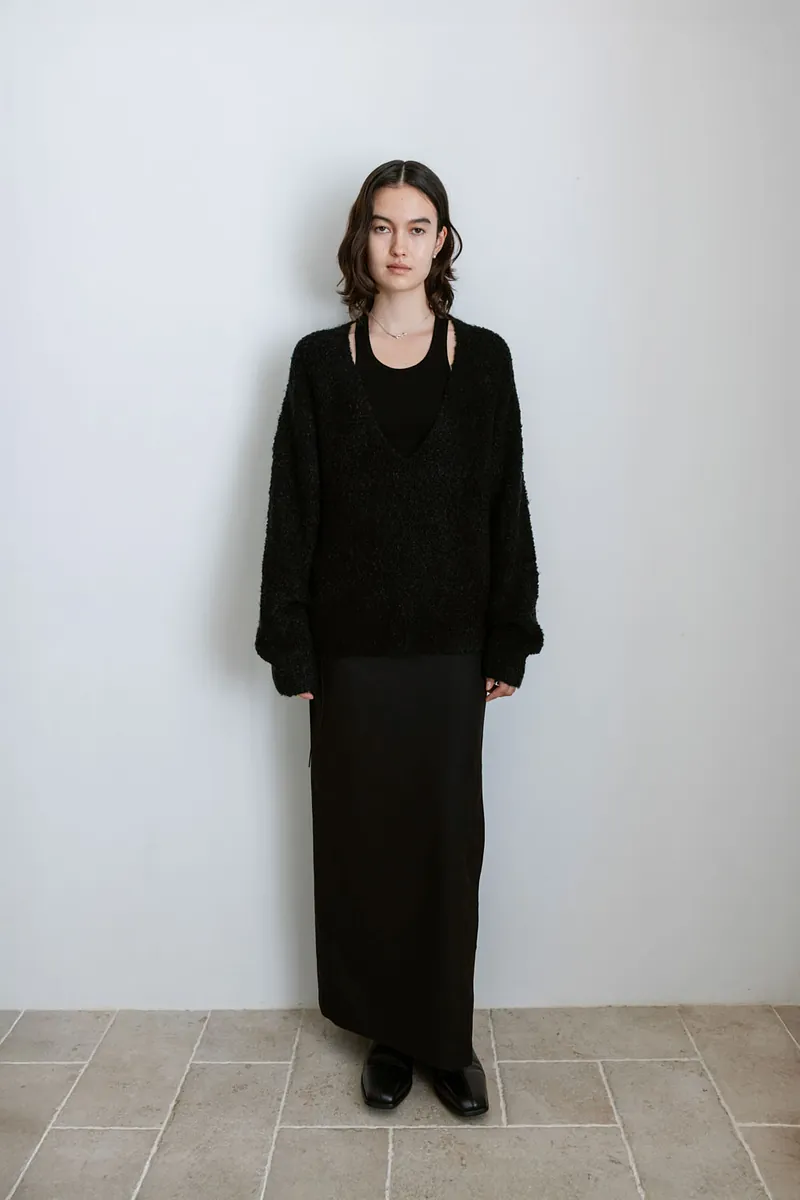 Studio Doe - Fluffy Wool V-Neck Loose Sweater