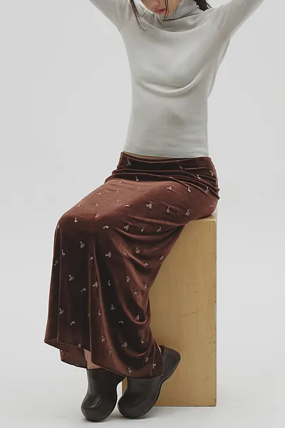 [PRE-ORDER] TODAYFUL - Petit Flower Velour Skirt