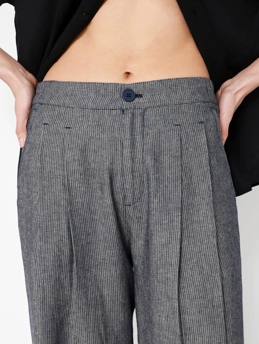 Studio Doe - Gender Free Striped Cotton Linen Easy Pants