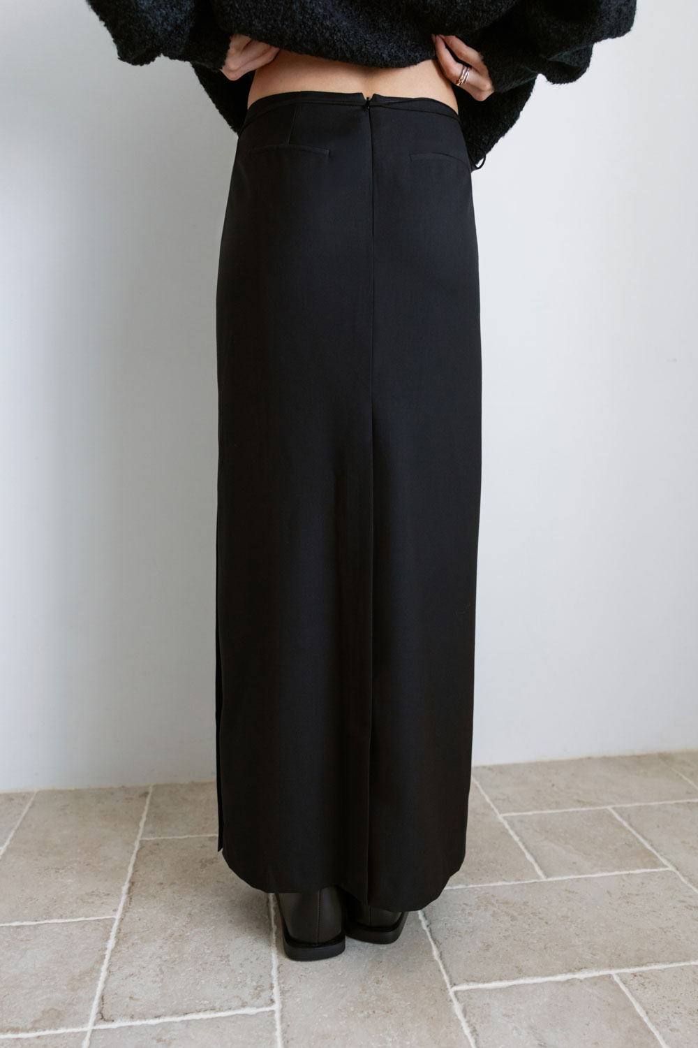 スカート Studio Doe Zipper Slit Skirt Adjustable Tie Slit Straight Skirt