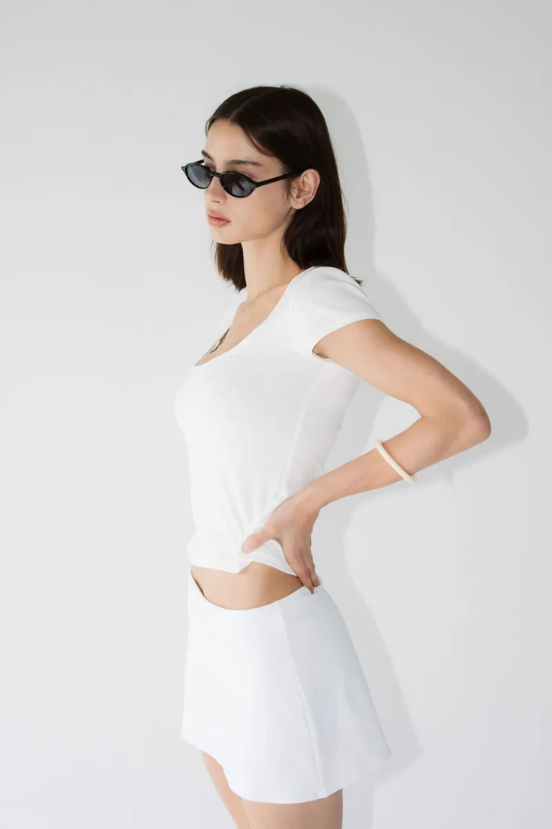 Perfect Fit 低方領羅紋美腰Tee