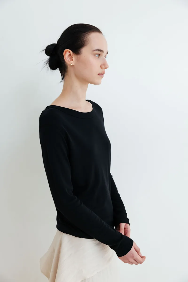 Studio Doe - Premium Tencel Wide Neck Knit Top