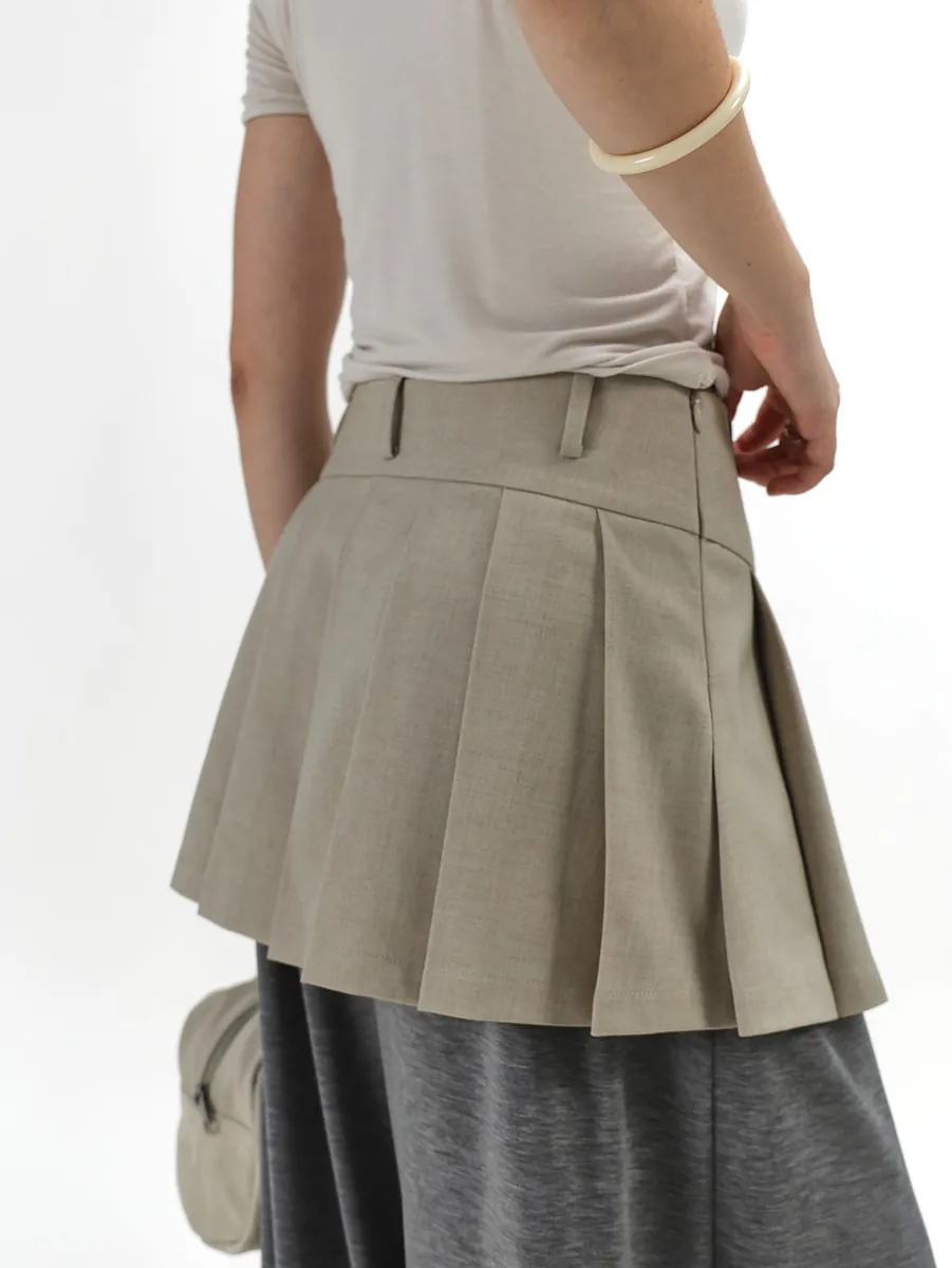 Studio Doe - Curved Panel Pleated Mini Skirt