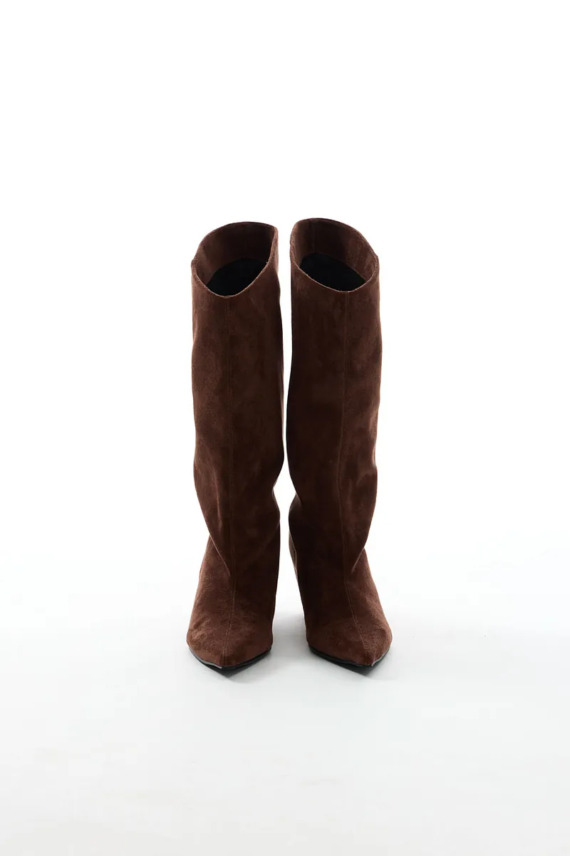 Studio Doe - Doe：Molly Leather Pointed Toe Wide Shaft Boots