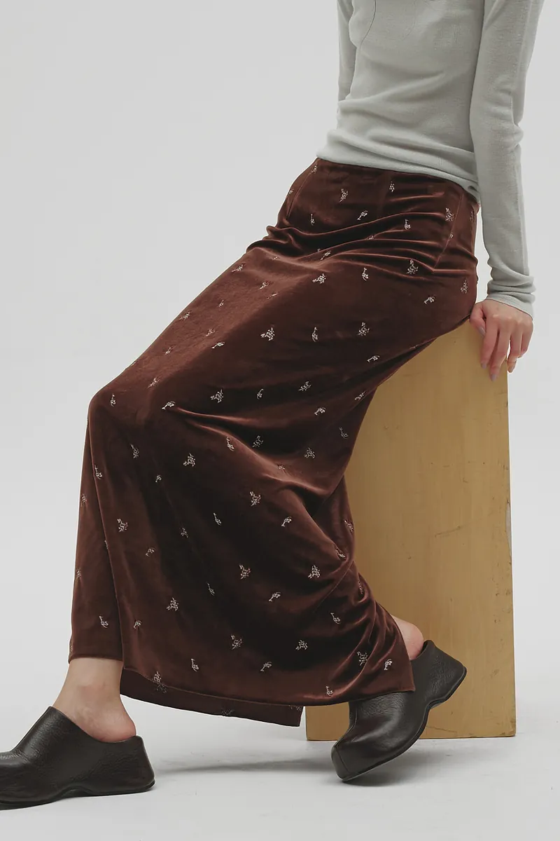 [PRE-ORDER] TODAYFUL - Petit Flower Velour Skirt