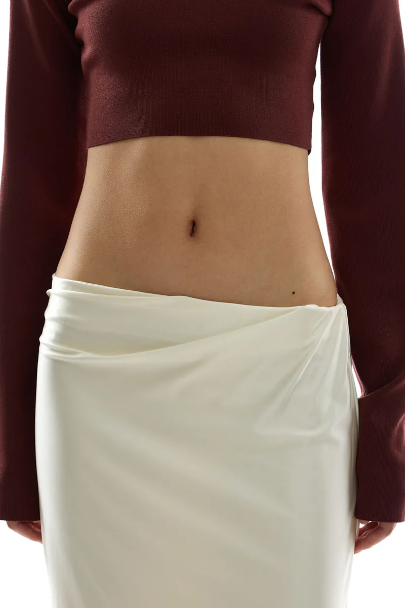 Studio Doe - Doe：Molly Diagonal Gathered Satin Maxi Skirt