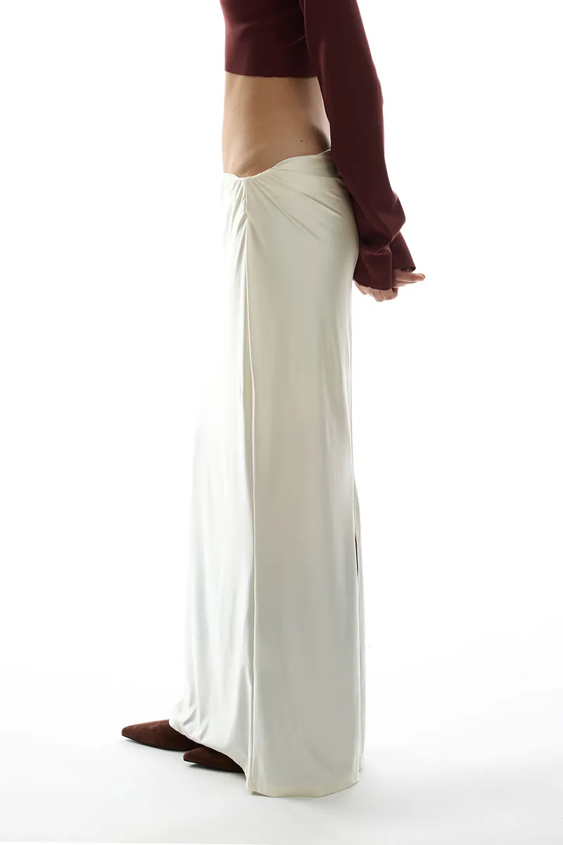 Studio Doe - Doe：Molly Diagonal Gathered Satin Maxi Skirt