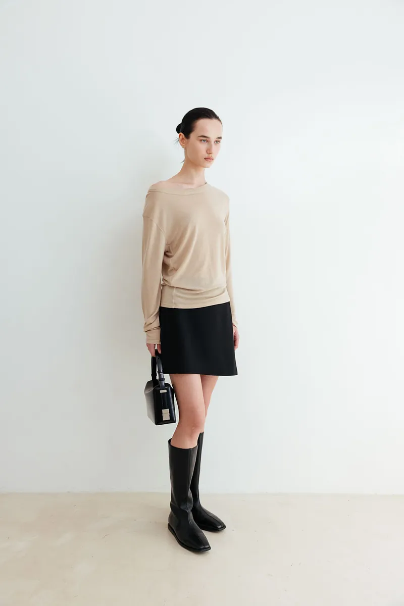 Studio Doe - Premium Tencel Wide Neck Knit Top