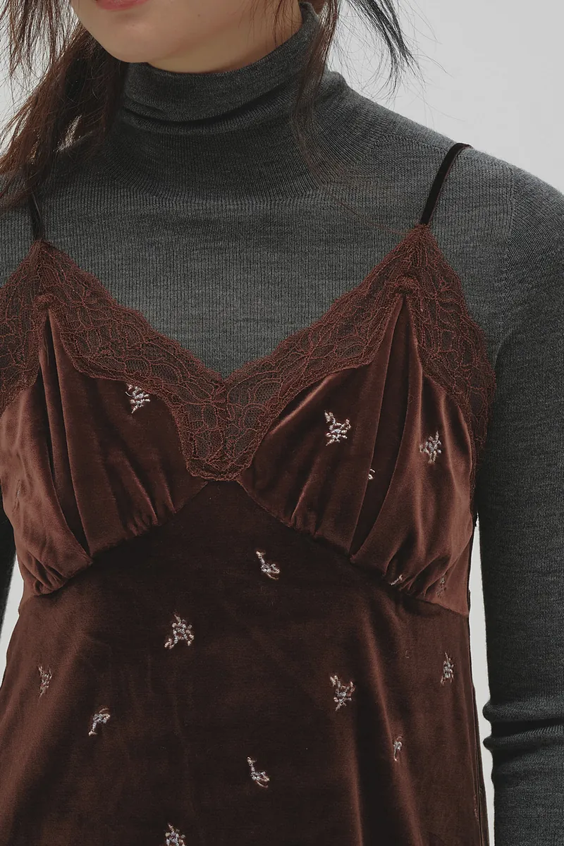 [PRE-ORDER] TODAYFUL - Petit Flower Velour Tunic