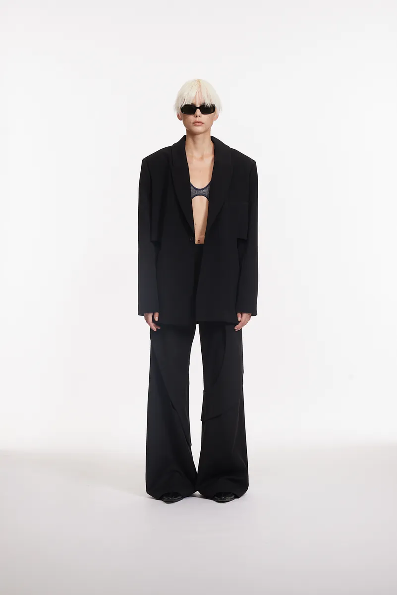 TWO-TONE HOLLOW JUMPSUIT