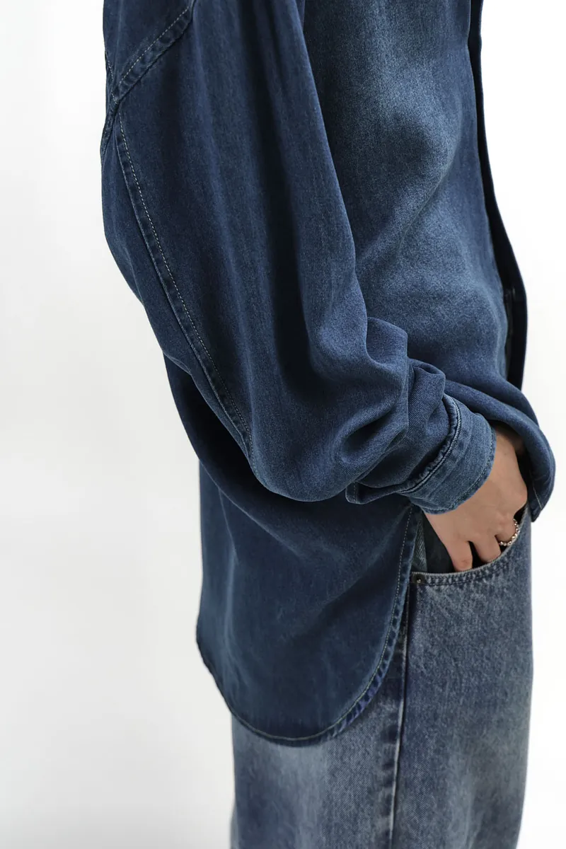 Studio Doe - Classic Soft Denim Curved Sleeve Washed Shirt