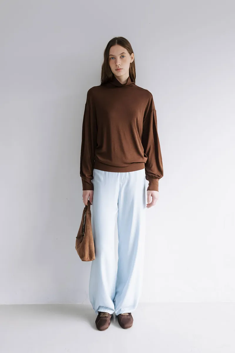 Studio Doe - Puff-sleeve Turtleneck Pullover